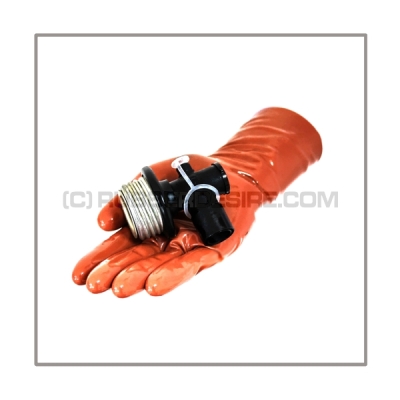 Angled-gasmask-adaptor A-MEDI-M90 with lockable breathing-reduction-vent, 40 mm gasmask-thread male and 22 mm medical port male in black